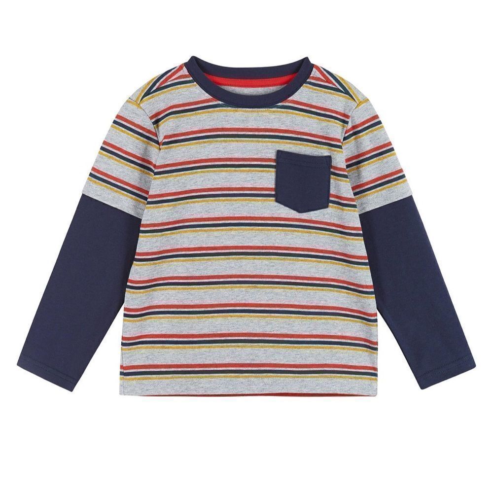 Andy & Evan Stripped long sleeve pocket tee NWT size 6